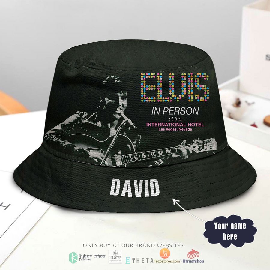 personalized elvis presley elvis in person at the international hotel las vegas nevada bucket hat 1 14558
