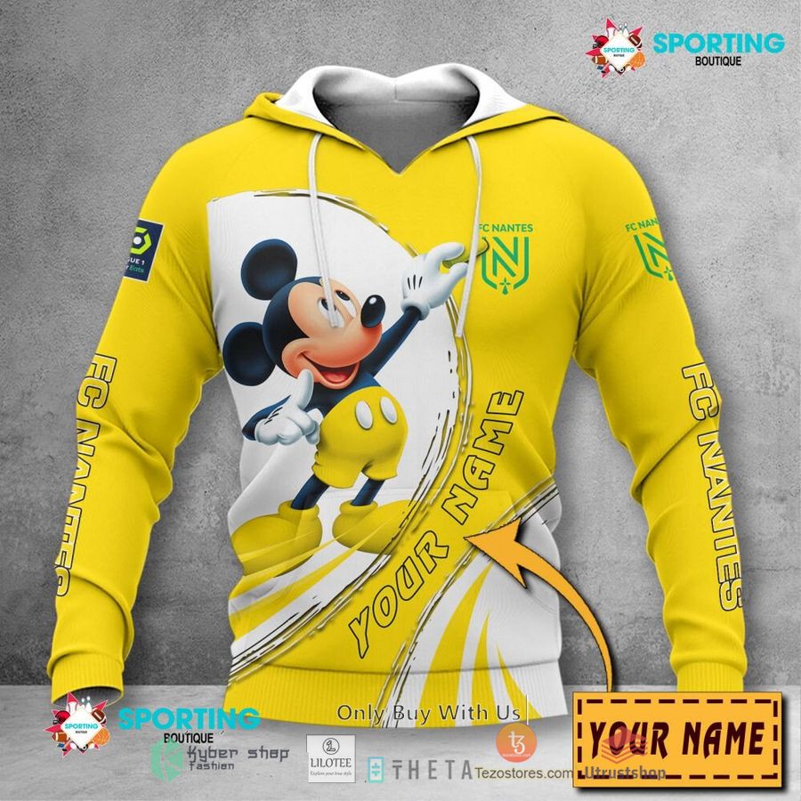 personalized fc nantes mickey mouse ligue 1 3d hoodie shirt 2 6732