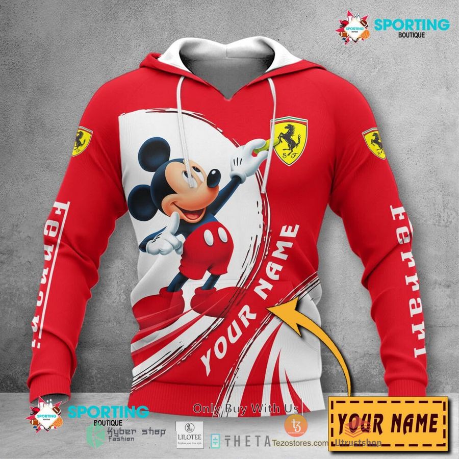 personalized ferrari mickey mouse car 3d shirt hoodie 2 85826