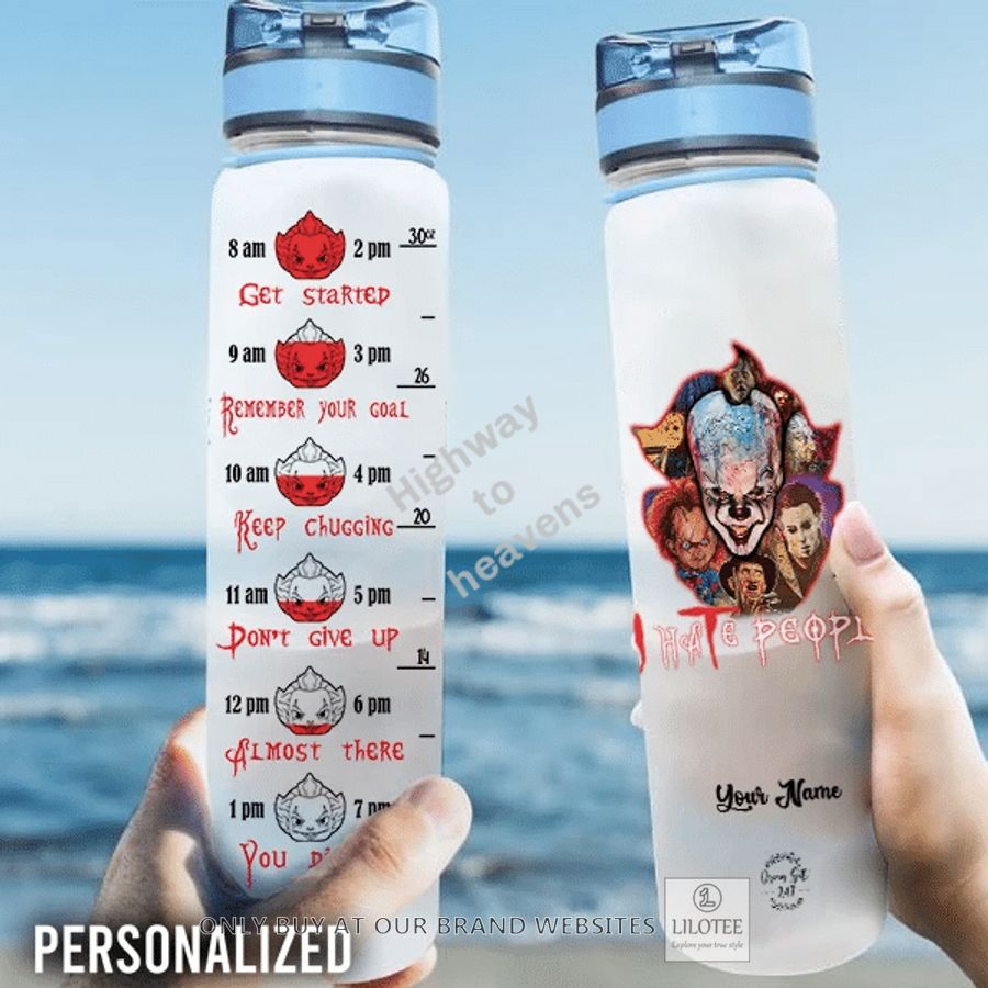 personalized horror character i hate people water bottle 1 49182