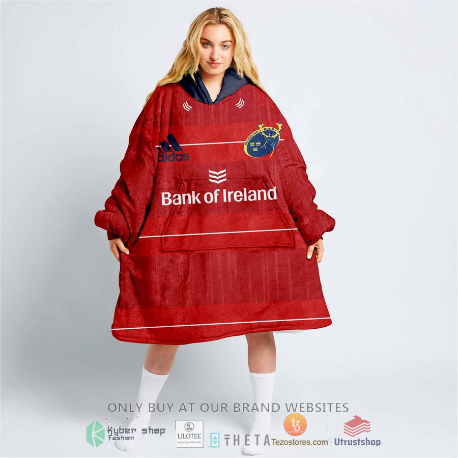personalized ireland munster rugby blanket hoodie 1 39763