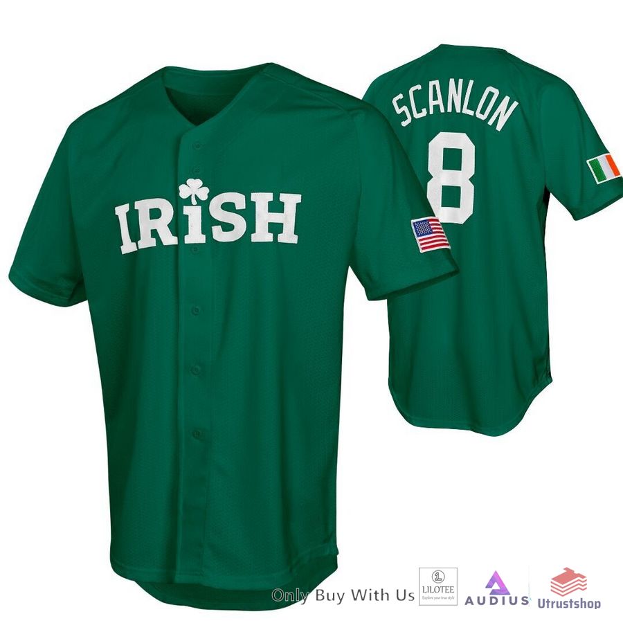 personalized irish clover us flag green baseball jersey 1 5289