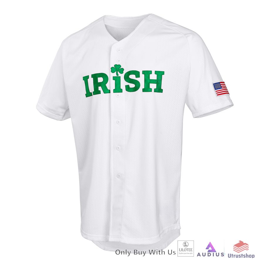 personalized irish clover us flag white baseball jersey 2 80784