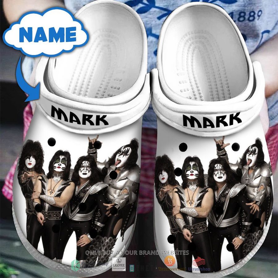 personalized kiss members stand white crocband clog 1 10589