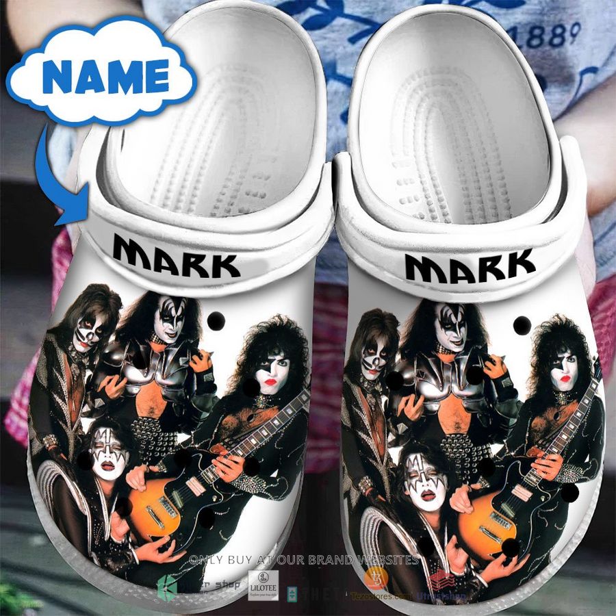 personalized kiss members white crocband clog 1 96638