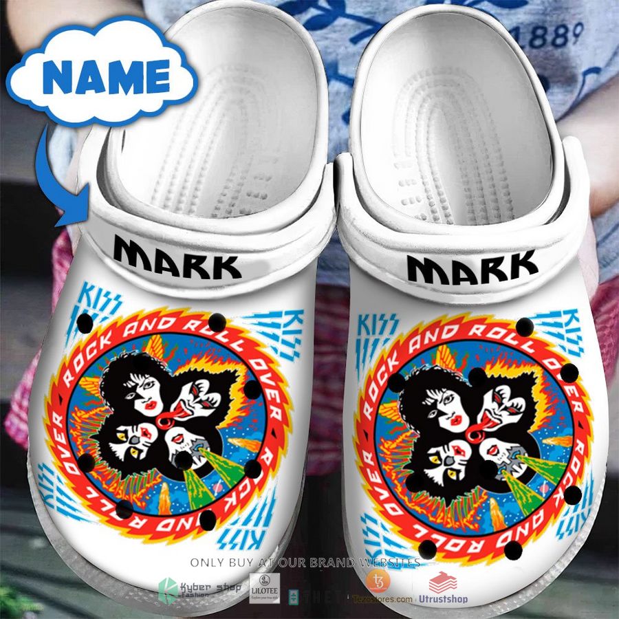 personalized kiss rock and roll over crocband clog 1 86724