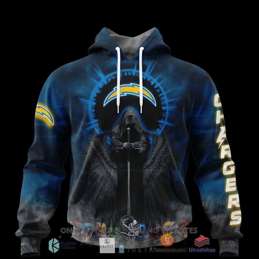 personalized los angeles chargers dark angel 3d zip hoodie shirt 1 69593