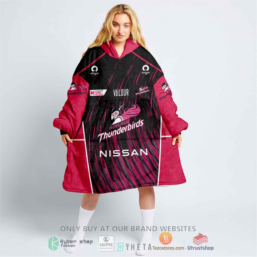personalized netball adelaide thunderbirds blanket hoodie 1 10250