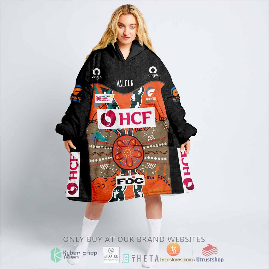 personalized netball giants indigenous blanket hoodie 1 42515