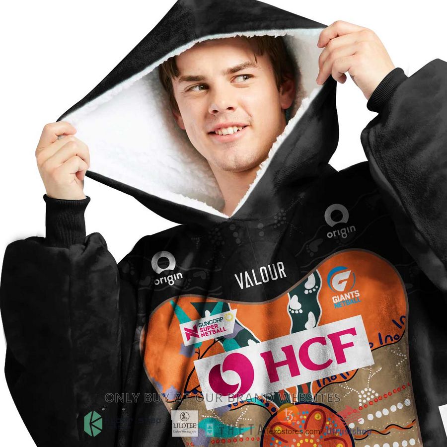 personalized netball giants indigenous blanket hoodie 2 37830