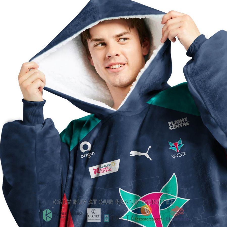 personalized netball melbourne vixens blanket hoodie 2 13440