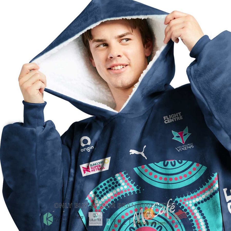 personalized netball melbourne vixens indigenous blanket hoodie 2 33855