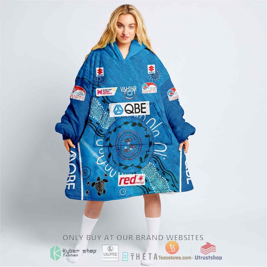 personalized netball new south wales swifts indigenous blanket hoodie 1 96615