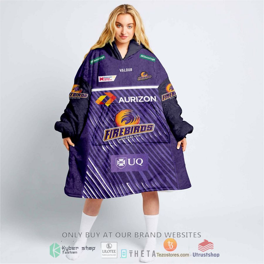 personalized netball queensland firebirds blanket hoodie 1 54848