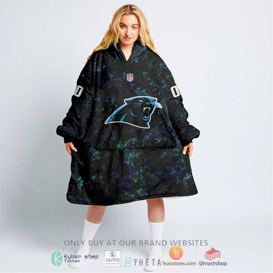 personalized nfl carolina panthers blanket hoodie 1 62943