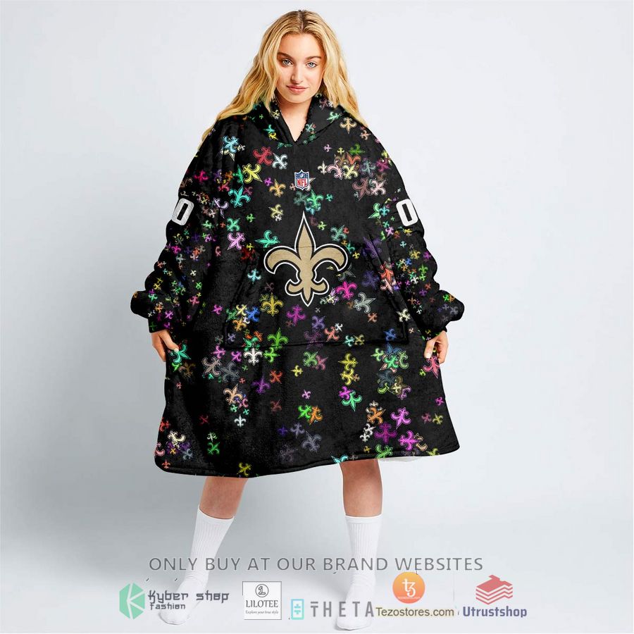 personalized nfl new orleans saints blanket hoodie 1 53796