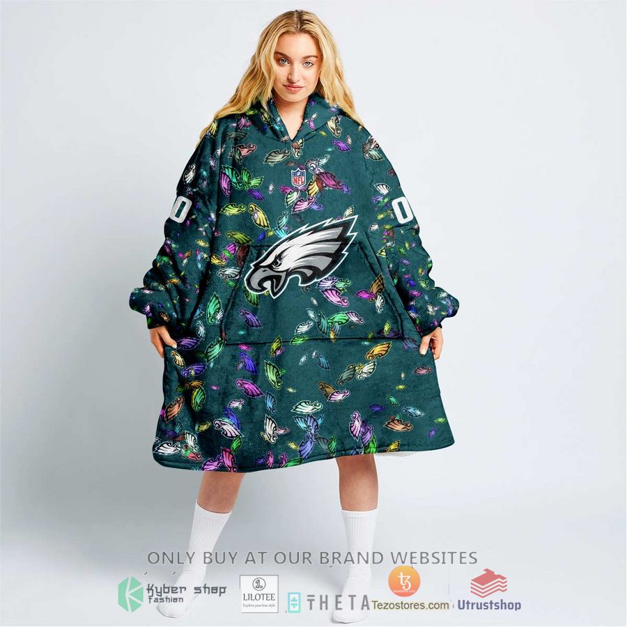 personalized nfl philadelphia eagles blanket hoodie 1 79494