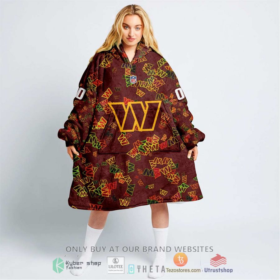 personalized nfl washington commanders blanket hoodie 1 50895