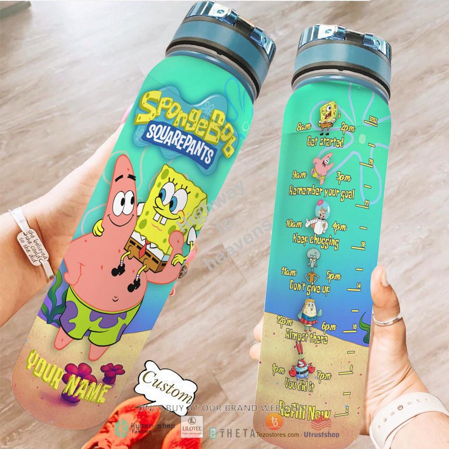 personalized patrick and spongebob water bottle 1 65400