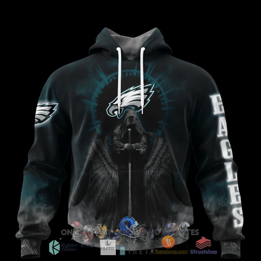 personalized philadelphia eagles dark angel 3d zip hoodie shirt 1 46618