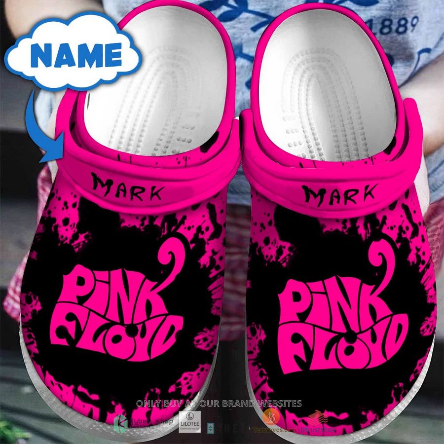 personalized pink floyd black pink crocband clog 1 69049
