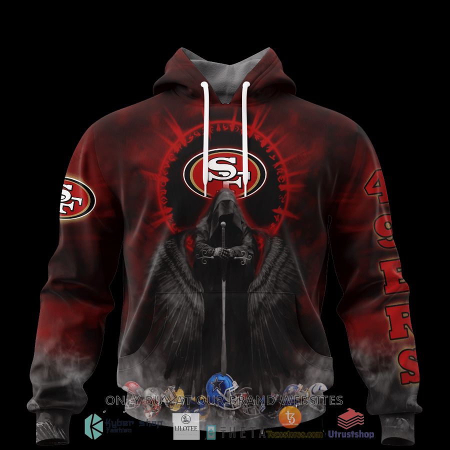 personalized san francisco 49ers dark angel 3d zip hoodie shirt 1 15892