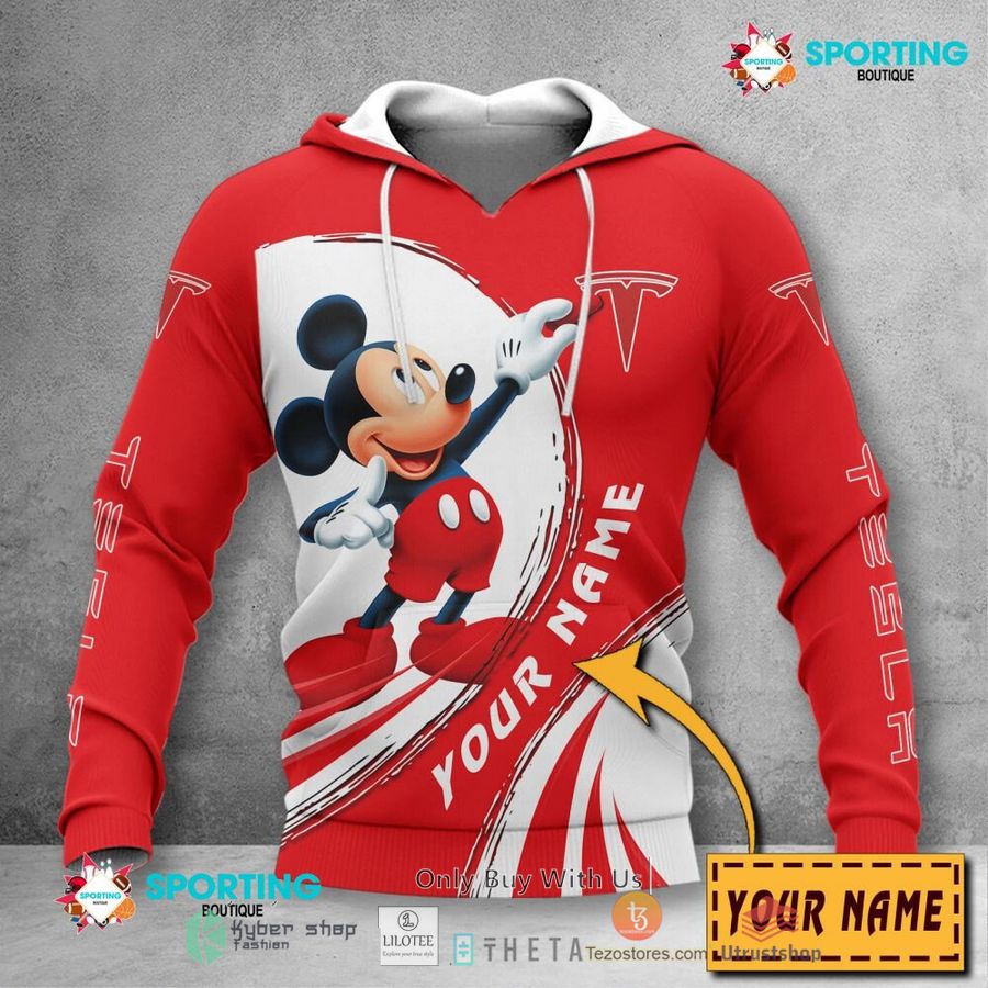 personalized tesla mickey mouse car 3d shirt hoodie 2 57789
