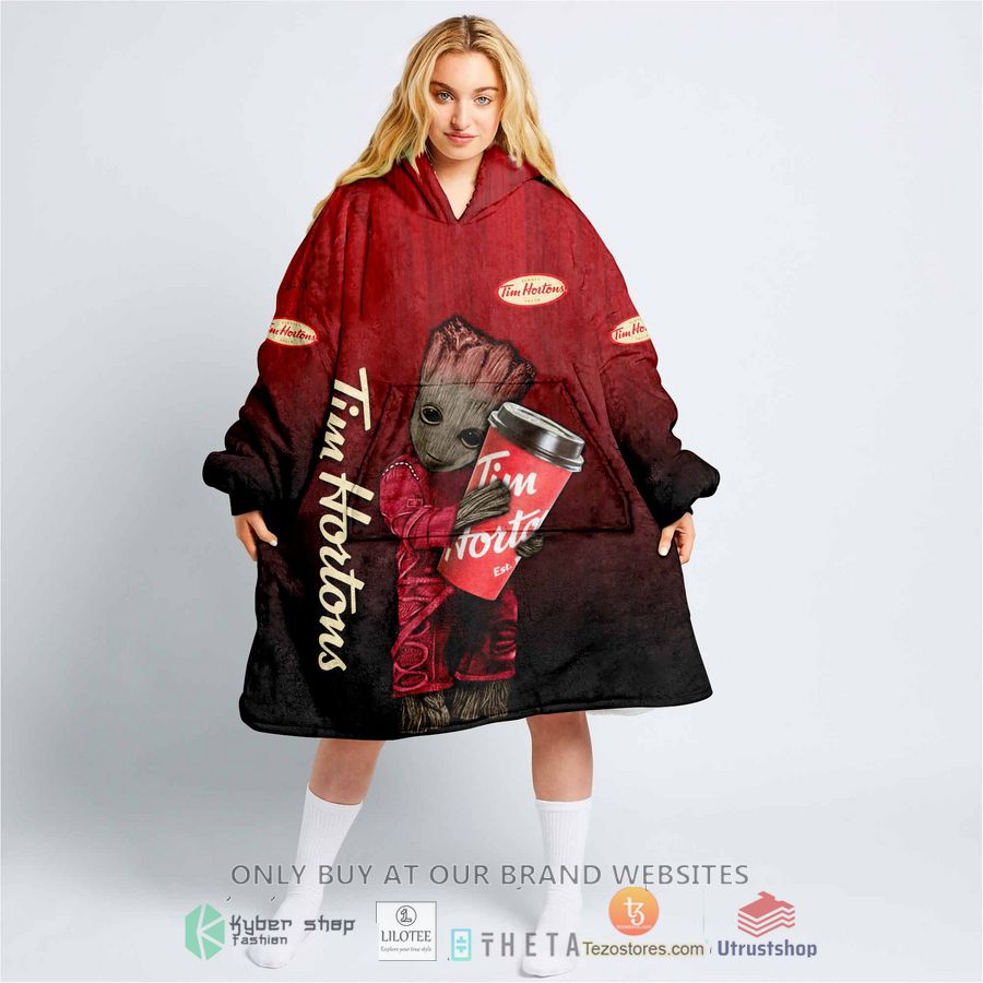 personalized tim hortons groot blanket hoodie 1 91305