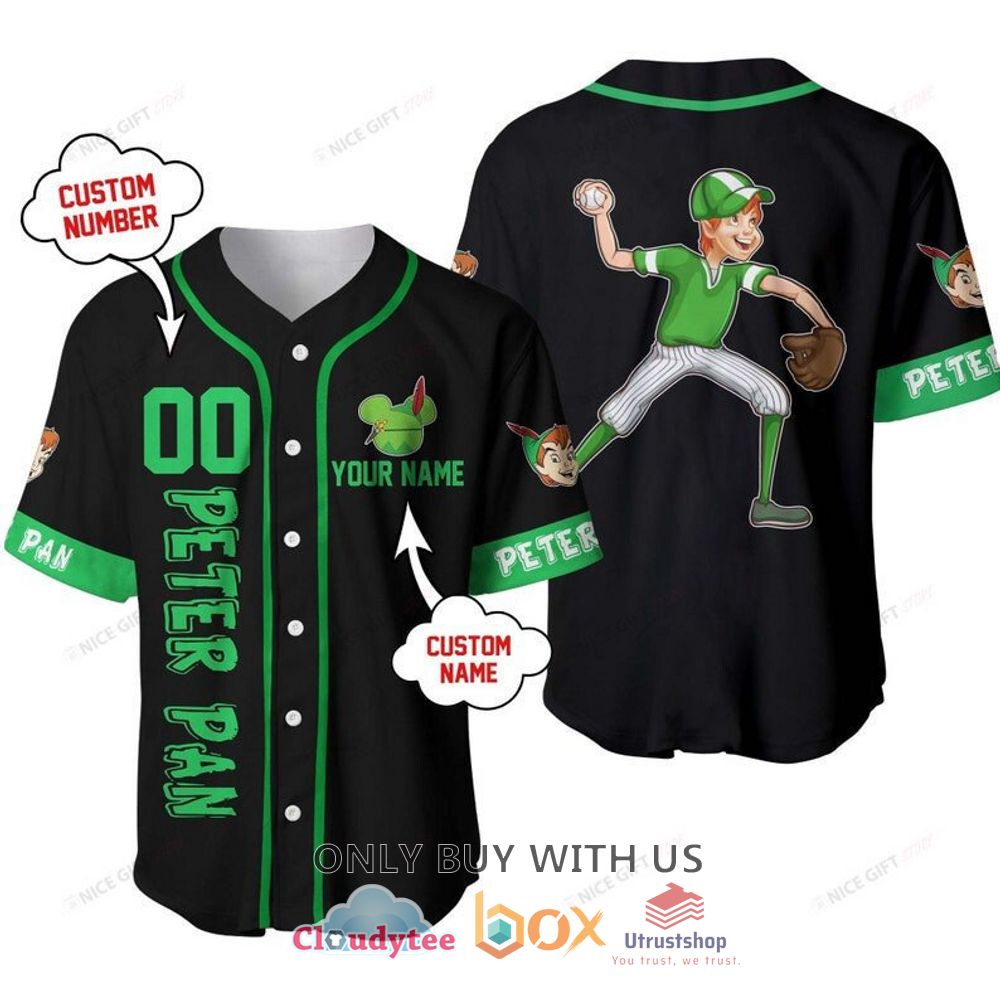 peter pan cartoon personalized baseball jersey shirt 1 13184