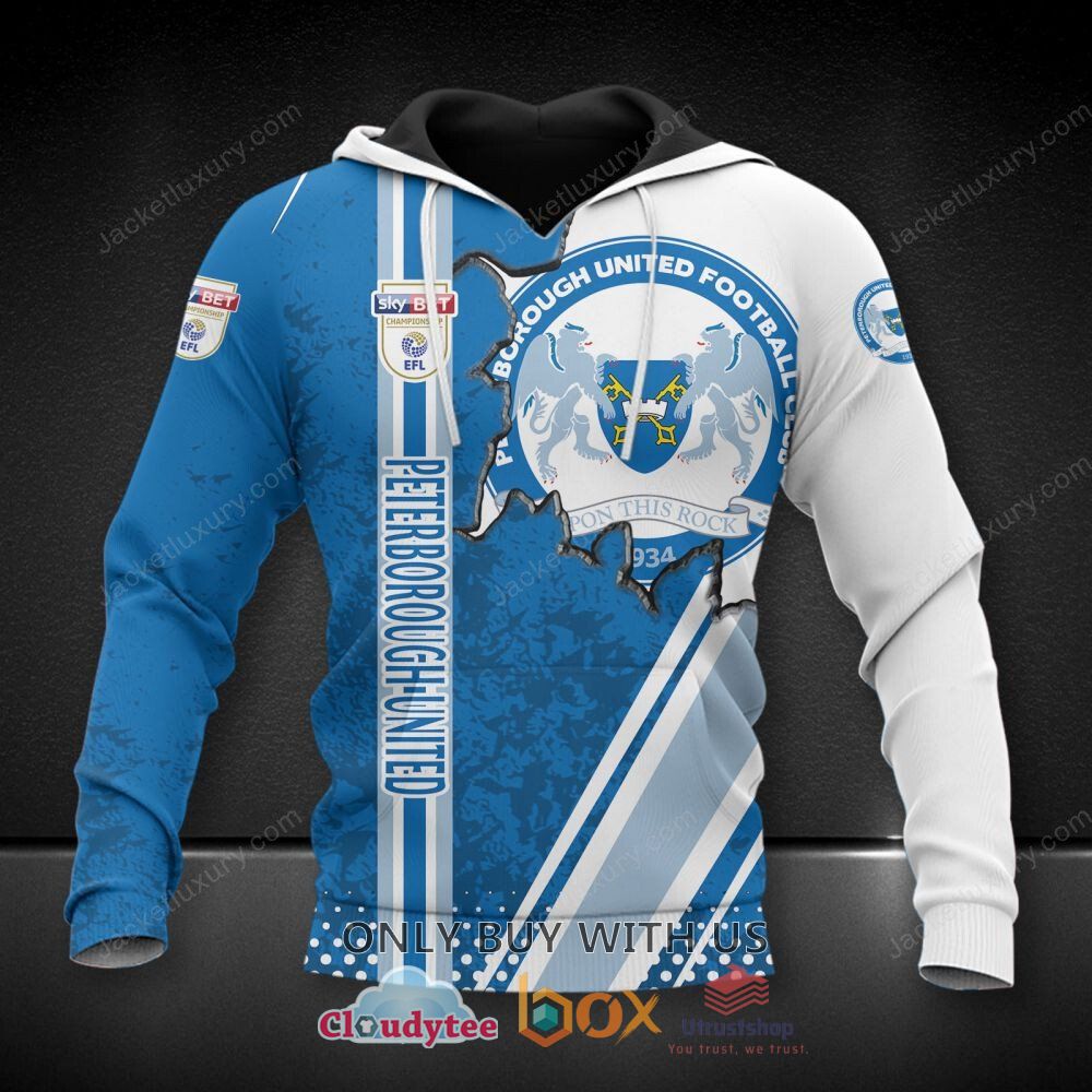 peterborough united f c white club 3d shirt hoodie 2 1643