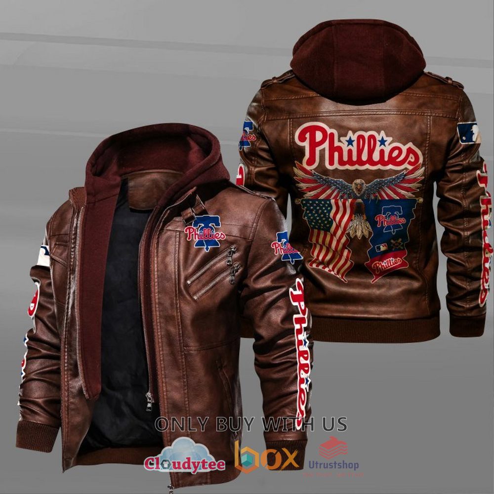 philadelphia phillies american flag eagle leather jacket 2 23027