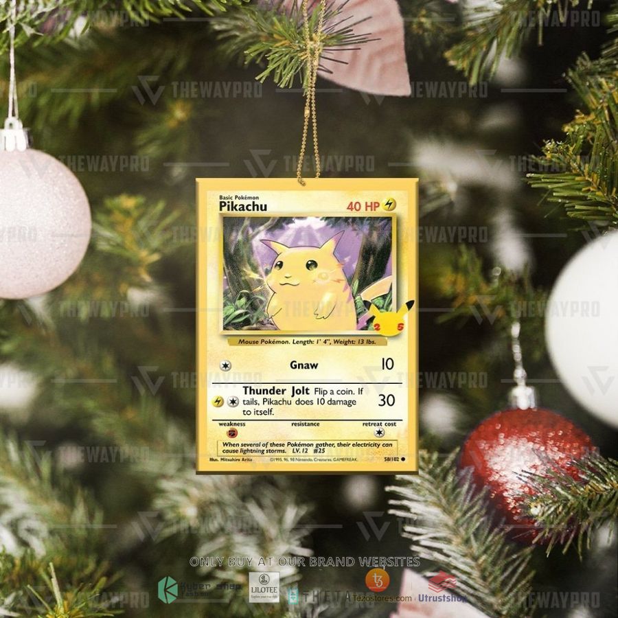 pikachu card christmas ornament 2 15128