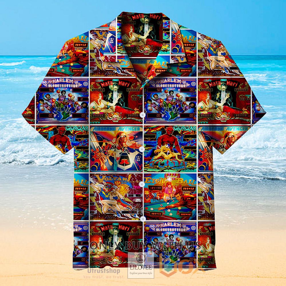 pinball collection color hawaiian shirt 1 91205