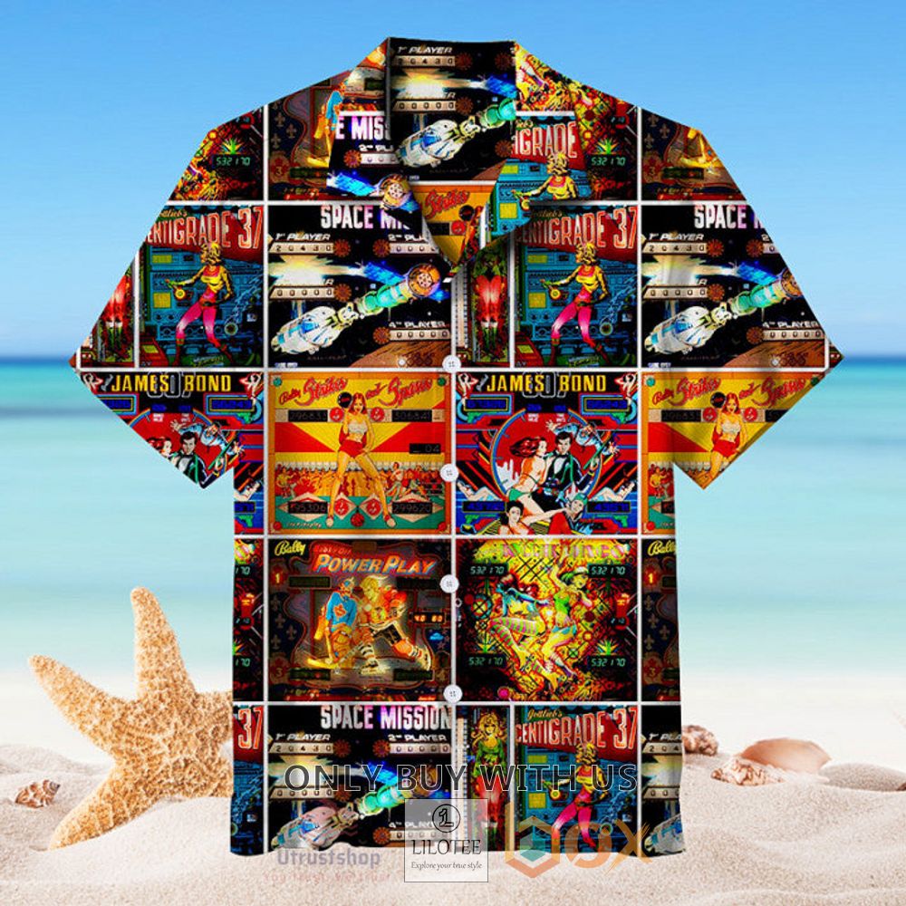 pinball collection hawaiian shirt 1 93005