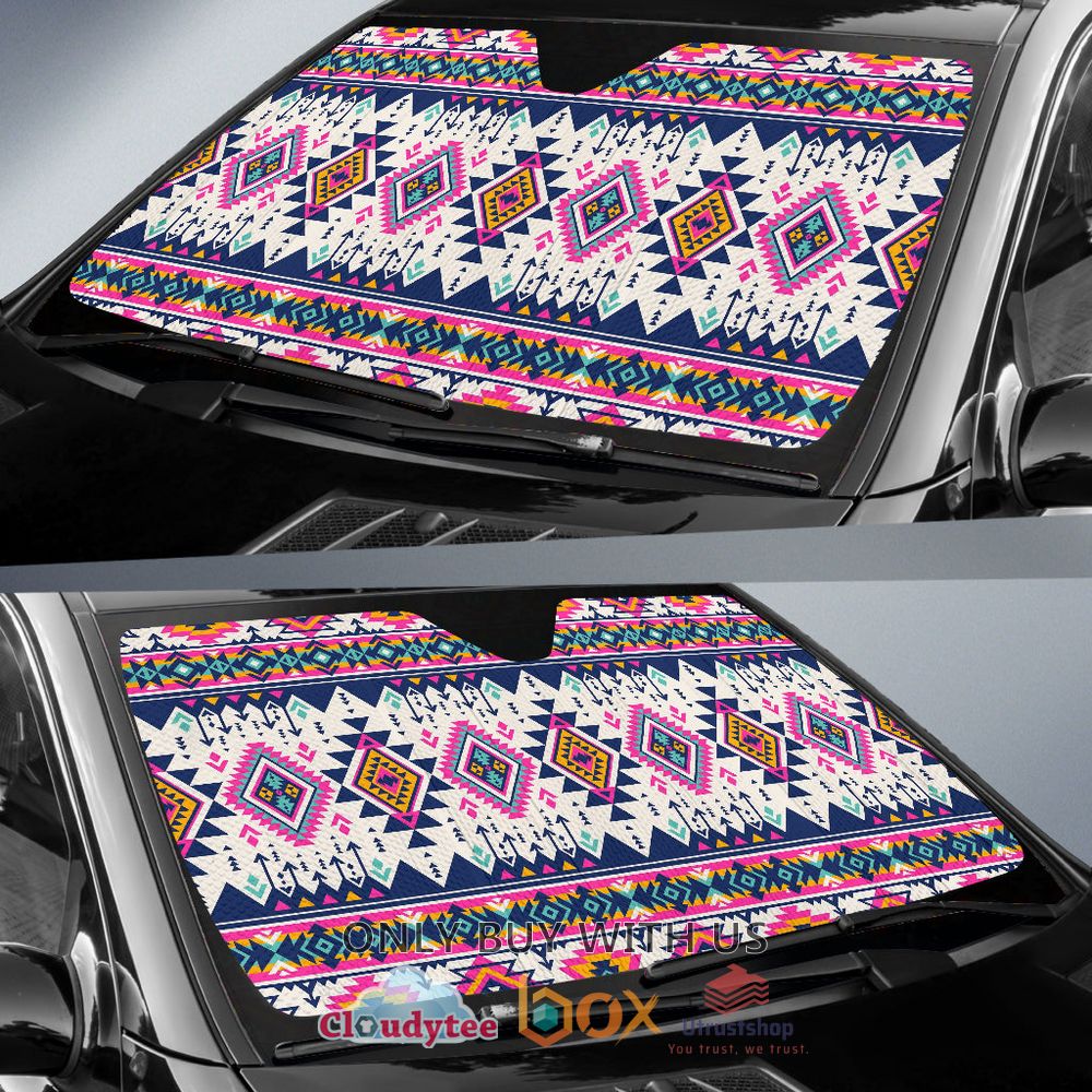 pink pattern native american car sun shades 2 98570