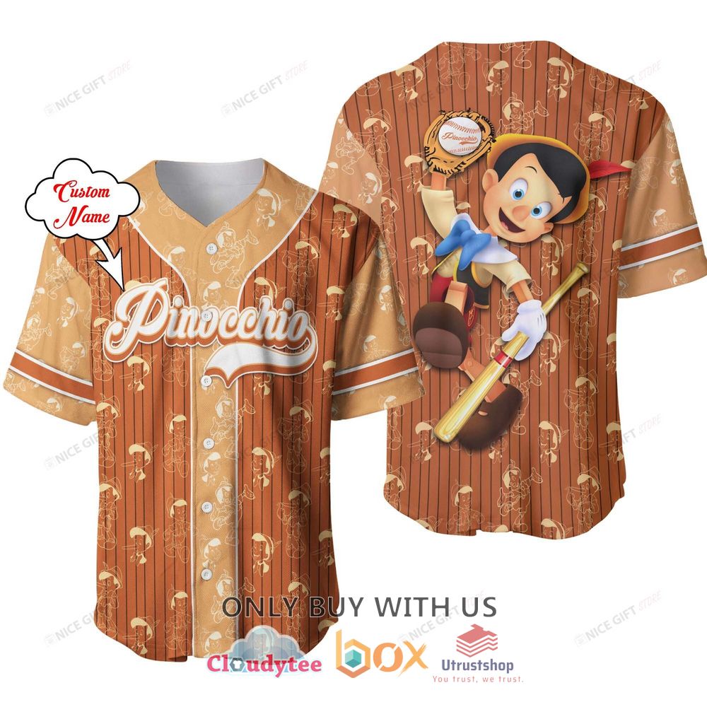 pinocchio custom name baseball jersey shirt 1 86717