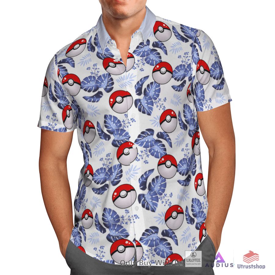 pokemon ball tropical hawaiian shirt short 2 70017