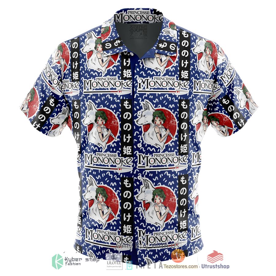 princess mononoke studio ghibli short sleeve hawaiian shirt 1 38250