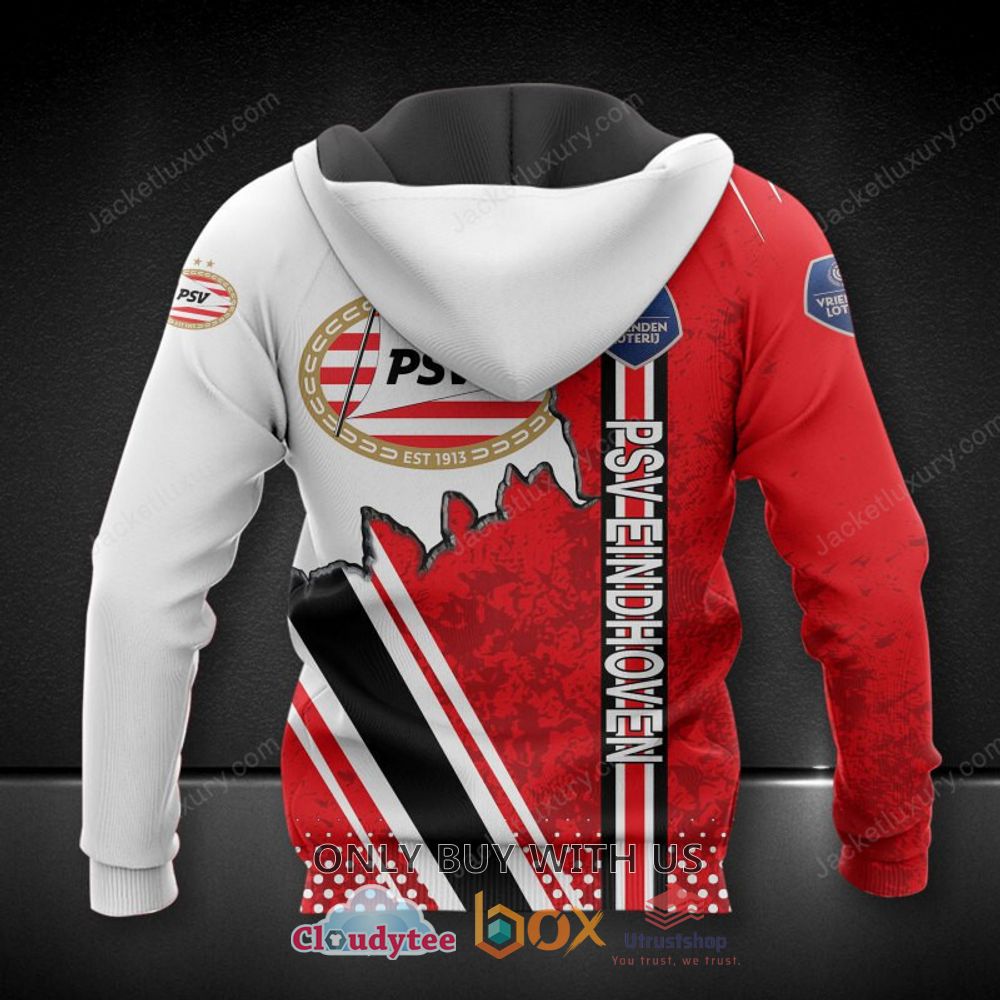 psv eindhoven white red 3d hoodie shirt 2 63473