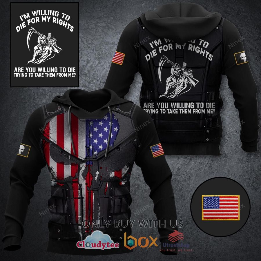 punisher skull american flag 3d hoodie 1 88180