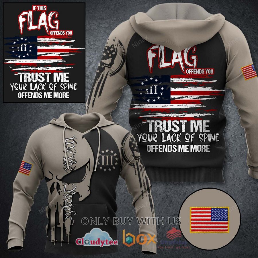 punisher skull american flag offends you 3d hoodie 1 17937