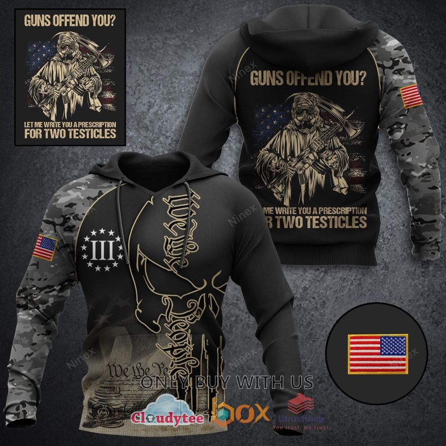 punisher skull guns offend you 3d hoodie 1 74836