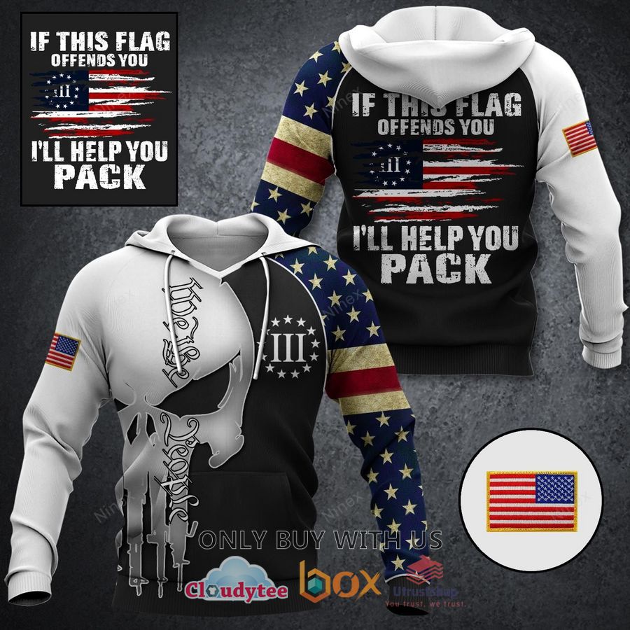 punisher skull if this flag offends you 3d hoodie 1 2219