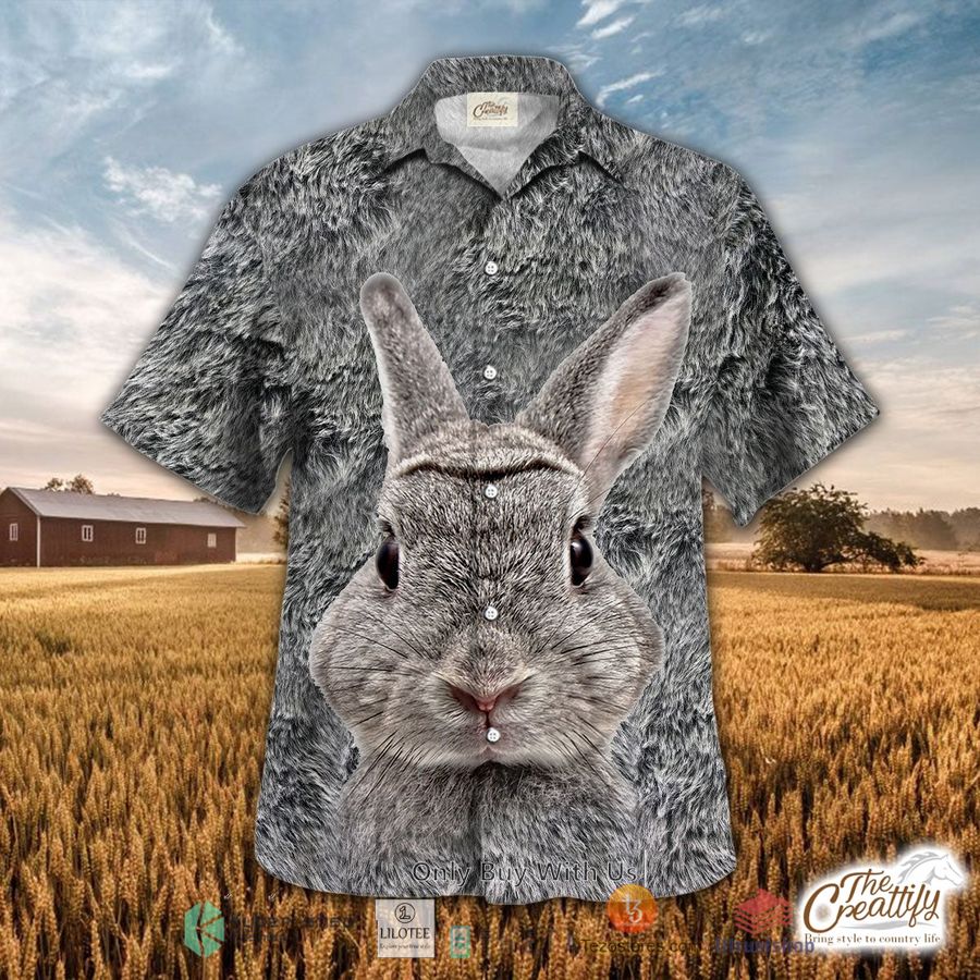 rabbit cattle grey hawaiian shirt 1 22043