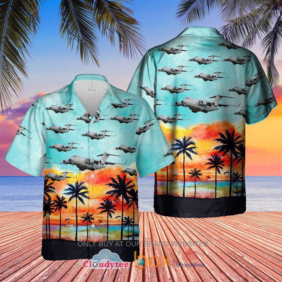 raf boeing c 17 globemaster iii uk c 17 hawaiian shirt 2 99326
