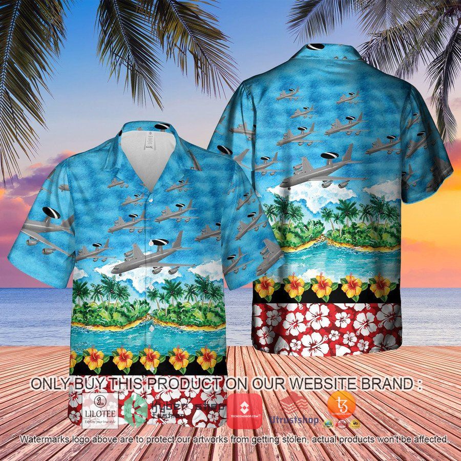 raf boeing e 3d sentry aew1 hawaiian shirt 1 61599