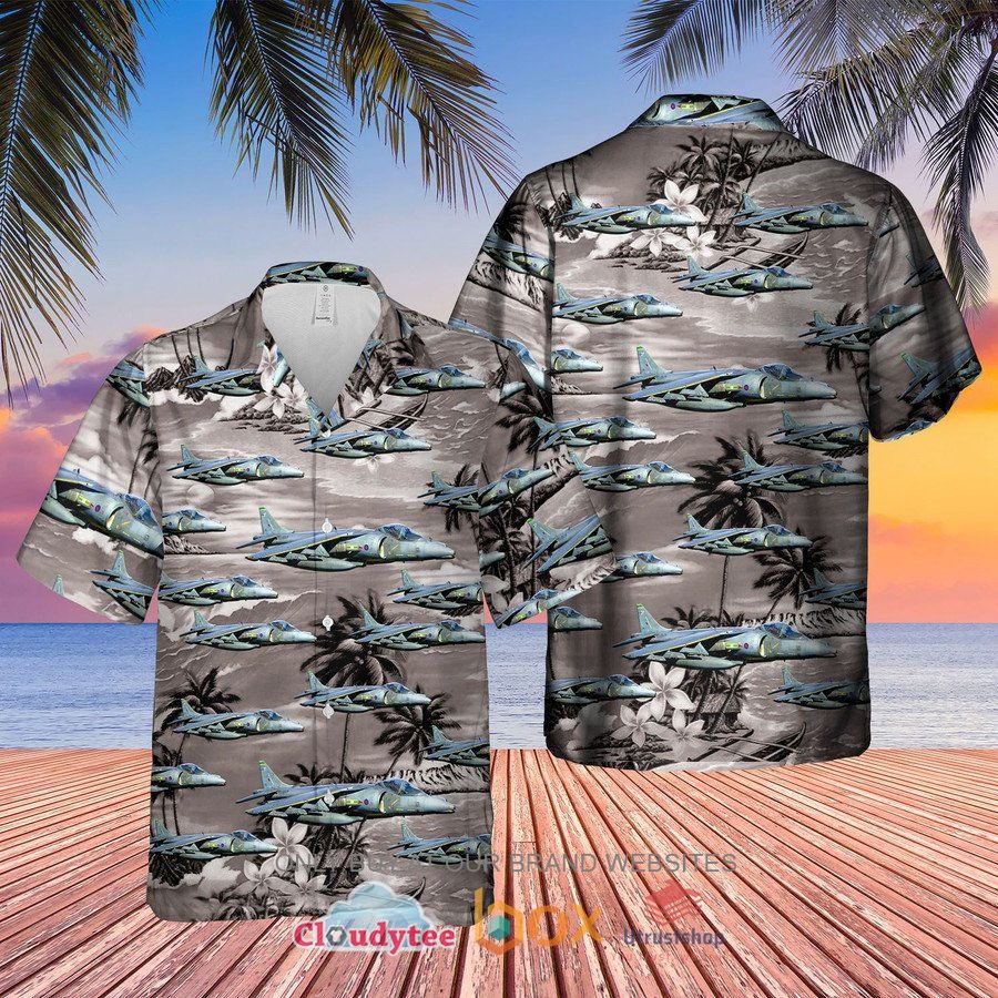 raf british aerospace harrier ii harrier gr7 grey hawaiian shirt 2 79998