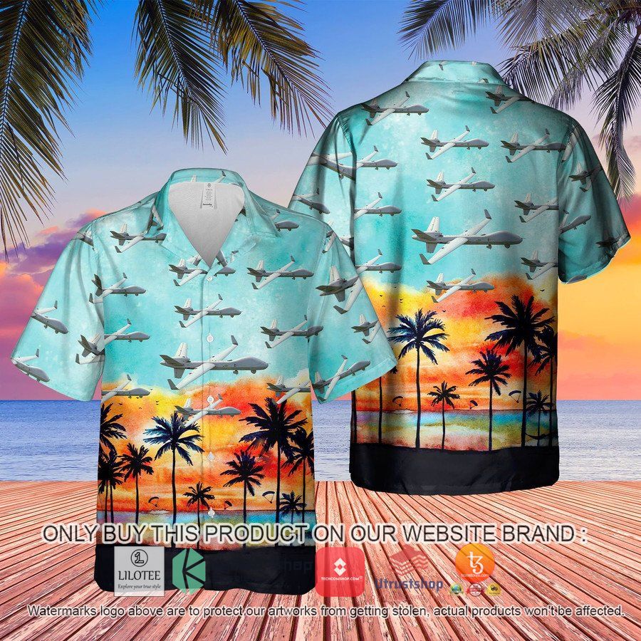raf reaper mq 9a hawaiian shirt beach shorts 1 35610