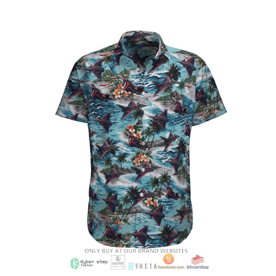 rafale solo display french blue ocean short sleeve hawaiian shirt 2 40646