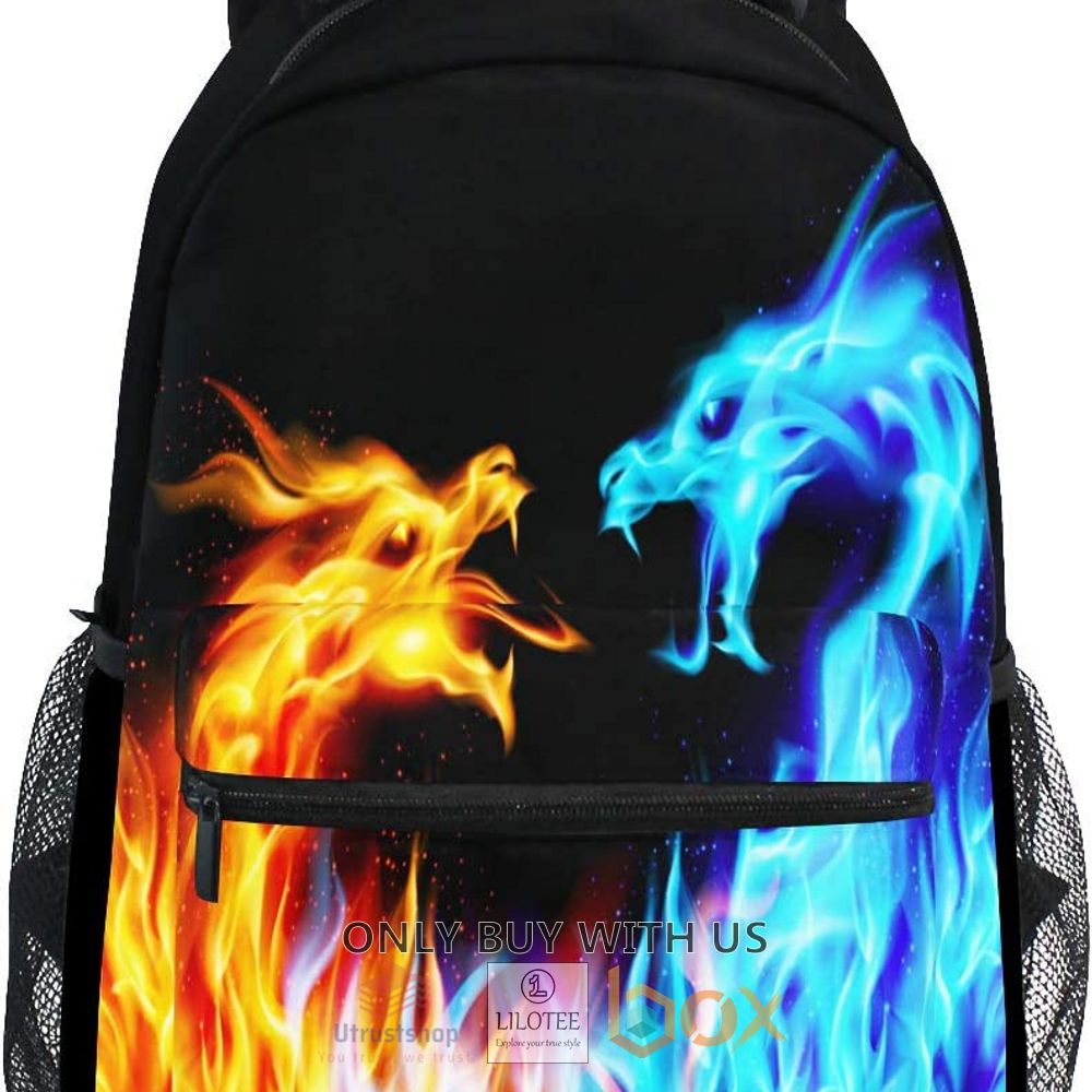 red blue fire dragon 3d backpack 2 66097